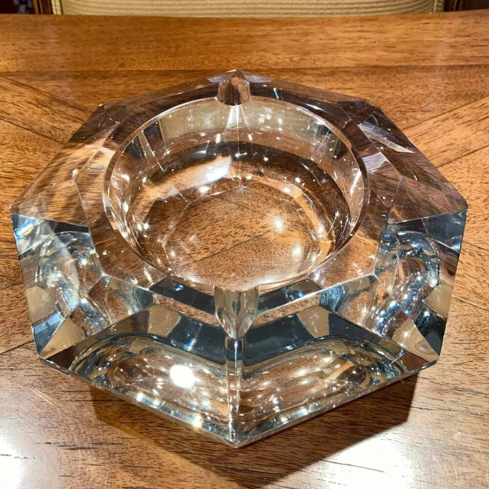 Vintage Val St. Lambert 6-LB Fine Crystalware Octagonal Ashtray